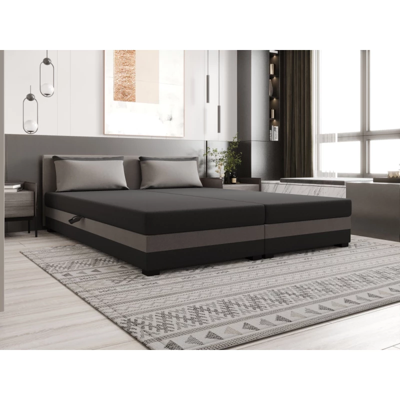 Manželská posteľ 180x200 ZAJDA DOUBLE 1 s úložným priestorom - šedá / svetlo šedá