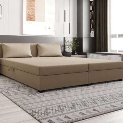 Manželská posteľ 180x200 ZAJDA DOUBLE 1 s úložným priestorom - hnedá