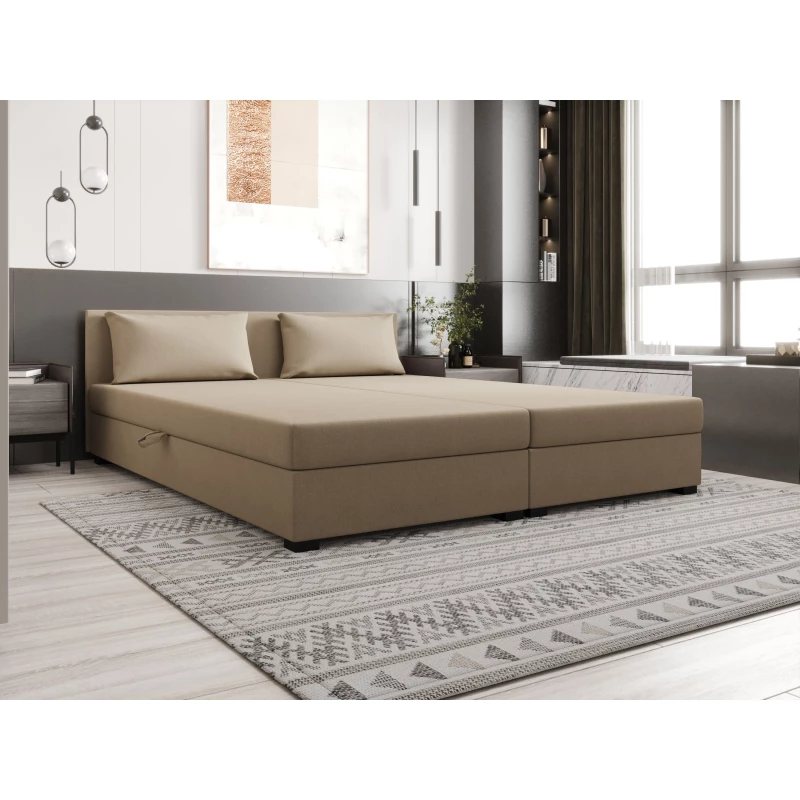 Manželská posteľ 180x200 ZAJDA DOUBLE 1 s úložným priestorom - hnedá