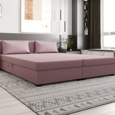 Manželská posteľ 180x200 ZAJDA DOUBLE 1 s úložným priestorom - ružová