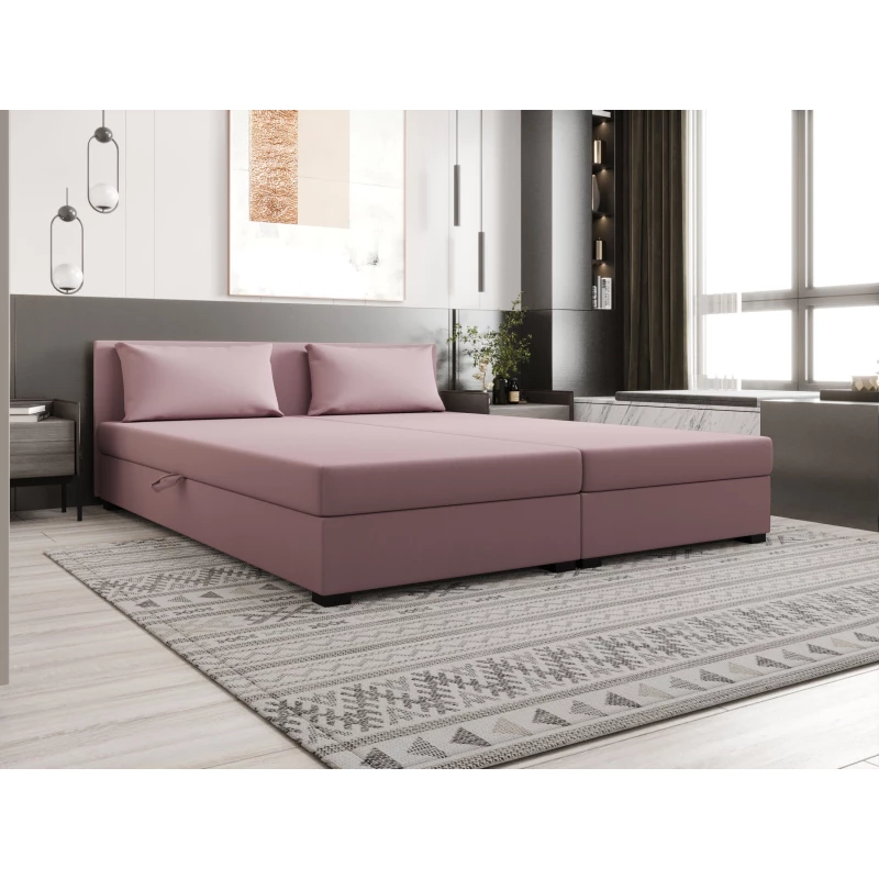 Manželská posteľ 180x200 ZAJDA DOUBLE 1 s úložným priestorom - ružová