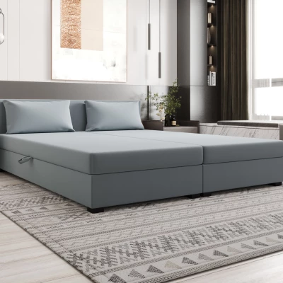 Manželská posteľ 180x200 ZAJDA DOUBLE 1 s úložným priestorom - modrošedá