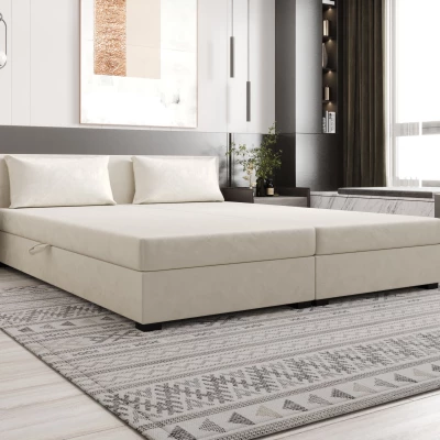 Manželská posteľ 180x200 ZAJDA DOUBLE 1 s úložným priestorom - ecru