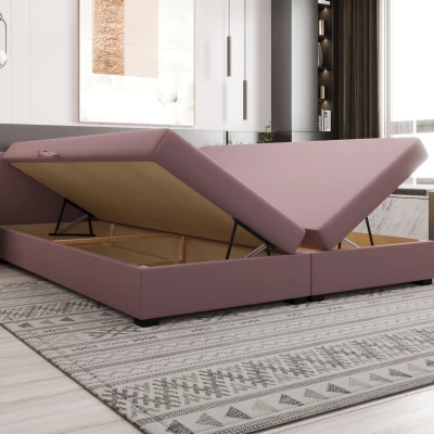 Manželská posteľ 180x200 ZAJDA DOUBLE 1 s úložným priestorom - tmavo hnedá