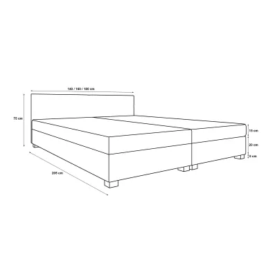 Manželská posteľ 180x200 ZAJDA DOUBLE 1 s úložným priestorom - tmavo hnedá