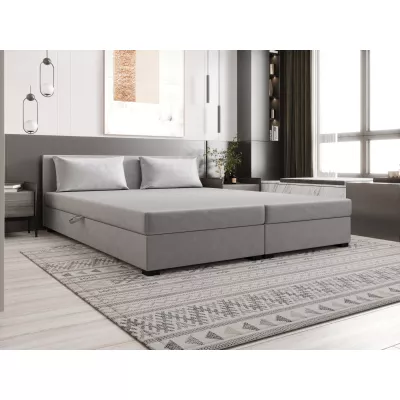 Manželská posteľ 180x200 ZAJDA DOUBLE 1 s úložným priestorom - svetlo šedá