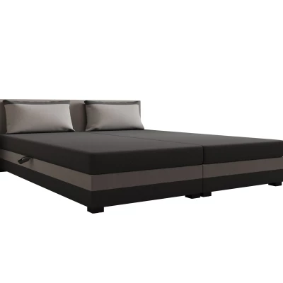 Manželská posteľ 180x200 ZAJDA DOUBLE 2 s úložným priestorom - šedá / svetlo šedá