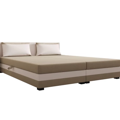 Manželská posteľ 180x200 ZAJDA DOUBLE 2 s úložným priestorom - hnedá / ecru