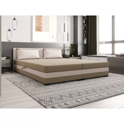 Manželská posteľ 180x200 ZAJDA DOUBLE 2 s úložným priestorom - hnedá / ecru