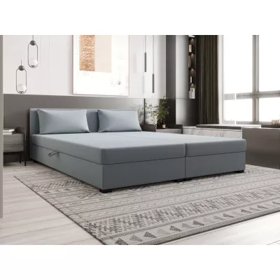 Manželská posteľ 180x200 ZAJDA DOUBLE 2 s úložným priestorom - modrošedá