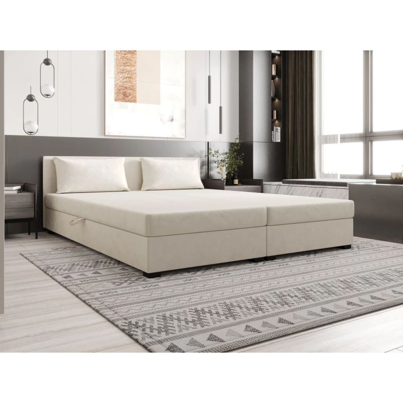 Manželská posteľ 180x200 ZAJDA DOUBLE 2 s úložným priestorom - ecru