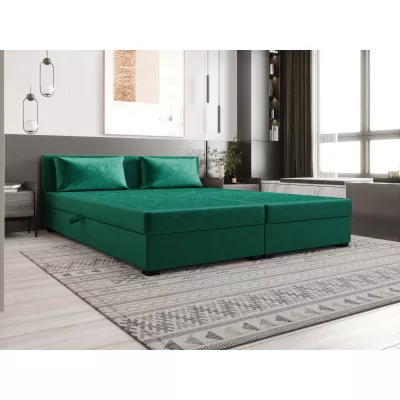 Manželská posteľ 180x200 ZAJDA DOUBLE 2 s úložným priestorom - zelená