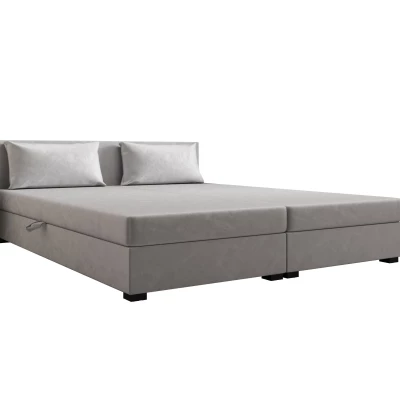 Manželská posteľ 180x200 ZAJDA DOUBLE 2 s úložným priestorom - svetlo šedá