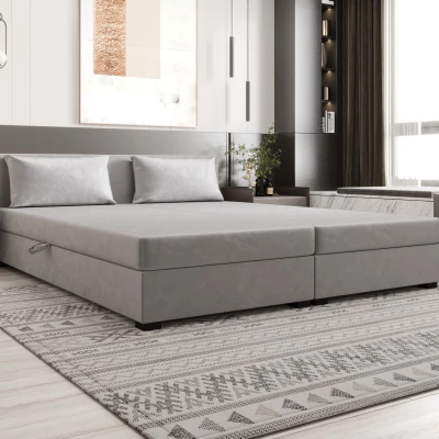 Manželská posteľ 180x200 ZAJDA DOUBLE 2 s úložným priestorom - svetlo šedá