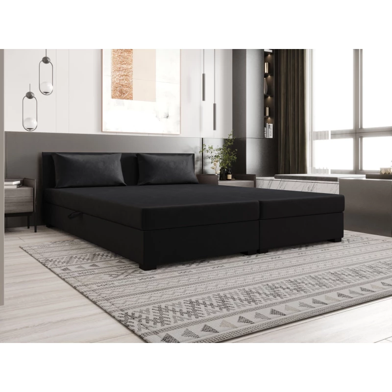 Manželská posteľ 180x200 ZAJDA DOUBLE 2 s úložným priestorom - grafitová