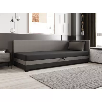 Jednolôžková posteľ 100x195 ZAJDA PLUS 1 s úložným priestorom - šedá / svetlo šedá