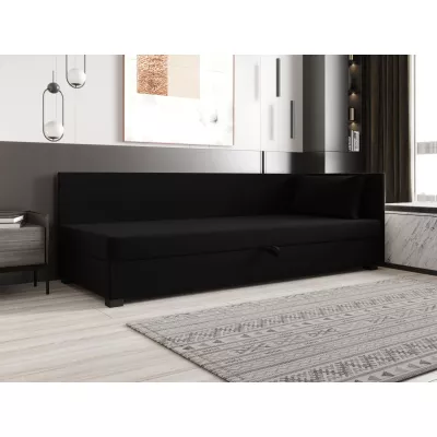 Jednolôžková posteľ 110x195 ZAJDA PLUS 1 s úložným priestorom - čierna