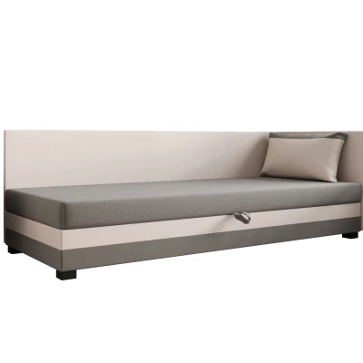 Jednolôžková posteľ 80x195 ZAJDA PLUS 1 s úložným priestorom - svetlo šedá / ecru