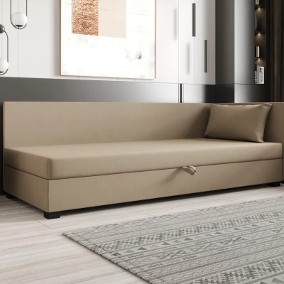 Jednolôžková posteľ 80x195 ZAJDA PLUS 1 s úložným priestorom - hnedá