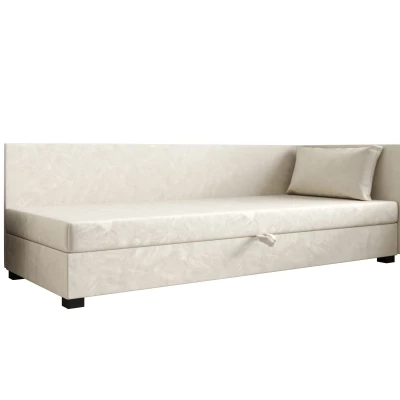 Jednolôžková posteľ 110x195 ZAJDA PLUS 1 s úložným priestorom - ecru