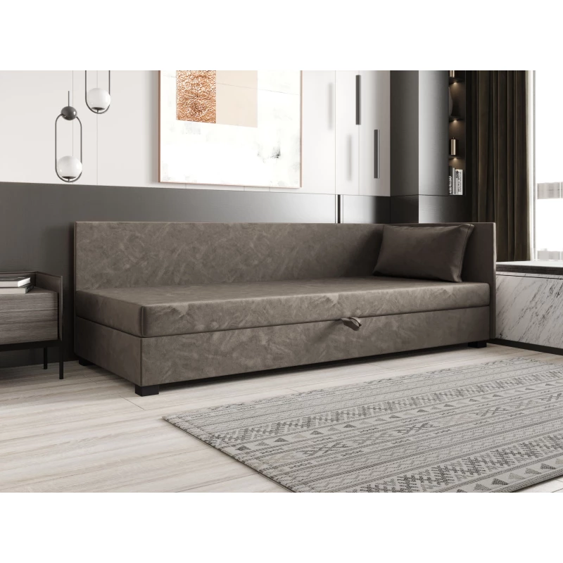 Jednolôžková posteľ 80x195 ZAJDA PLUS 1 s úložným priestorom - tmavo hnedá