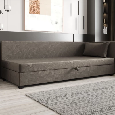 Jednolôžková posteľ 120x195 ZAJDA PLUS 1 s úložným priestorom - tmavo hnedá