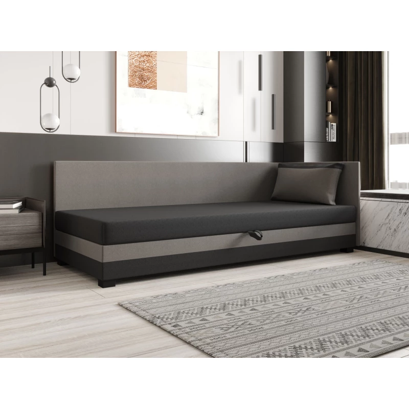 Jednolôžková posteľ 100x195 ZAJDA PLUS 2 s úložným priestorom - šedá / svetlo šedá