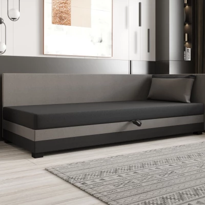 Jednolôžková posteľ 110x195 ZAJDA PLUS 2 s úložným priestorom - šedá / svetlo šedá