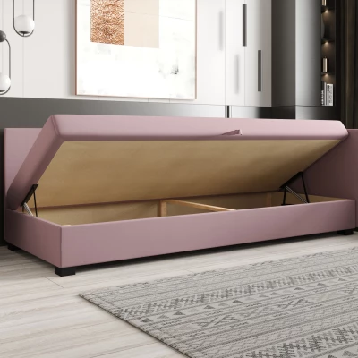 Jednolôžková posteľ 80x195 ZAJDA PLUS 2 s úložným priestorom - čierna / ecru