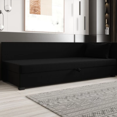 Jednolôžková posteľ 80x195 ZAJDA PLUS 2 s úložným priestorom - čierna