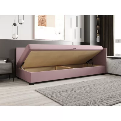 Jednolôžková posteľ 100x195 ZAJDA PLUS 2 s úložným priestorom - svetlo šedá / ecru