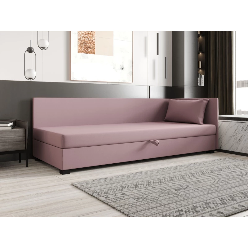 Jednolôžková posteľ 80x195 ZAJDA PLUS 2 s úložným priestorom - ružová