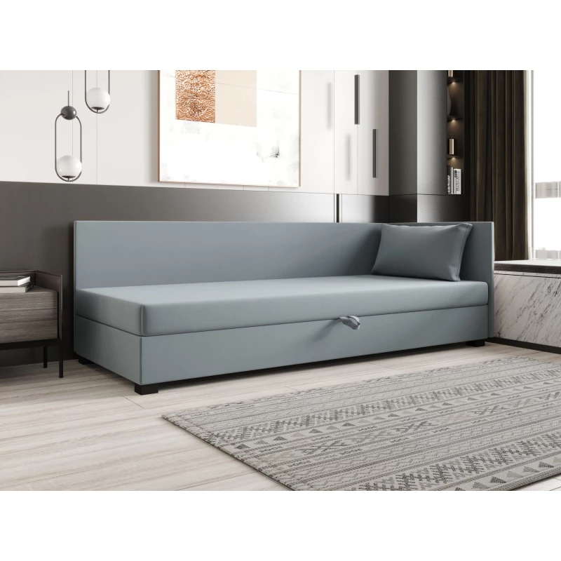 Jednolôžková posteľ 90x195 ZAJDA PLUS 2 s úložným priestorom - modrošedá