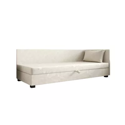 Jednolôžková posteľ 90x195 ZAJDA PLUS 2 s úložným priestorom - ecru