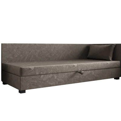 Jednolôžková posteľ 80x195 ZAJDA PLUS 2 s úložným priestorom - tmavo hnedá