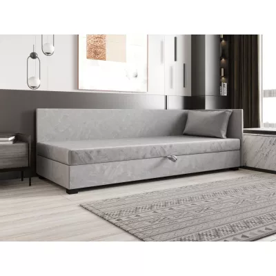 Jednolôžková posteľ 90x195 ZAJDA PLUS 2 s úložným priestorom - svetlo šedá