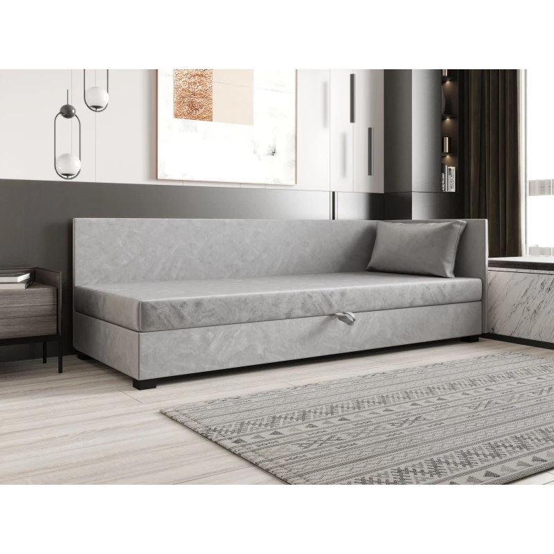 Jednolôžková posteľ 100x195 ZAJDA PLUS 2 s úložným priestorom - svetlo šedá