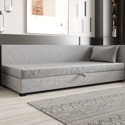 Jednolôžková posteľ 120x195 ZAJDA PLUS 2 s úložným priestorom - svetlo šedá