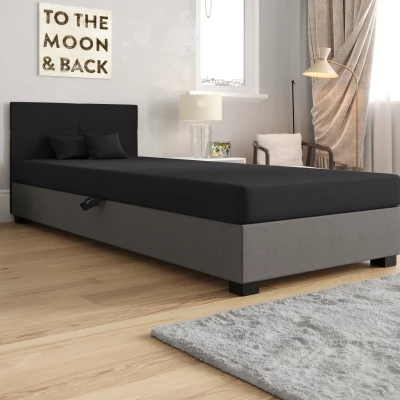 Jednolôžková čalúnená posteľ 110x195 LOCIKA 1 - šedá / svetlo šedá