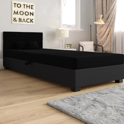 Jednolôžková čalúnená posteľ 80x195 LOCIKA 1 - čierna / šedá