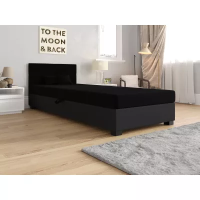 Jednolôžková čalúnená posteľ 80x195 LOCIKA 1 - čierna / šedá
