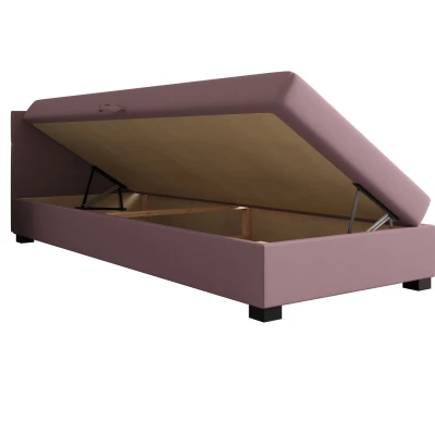 Jednolôžková čalúnená posteľ 100x195 LOCIKA 1 - čierna / šedá