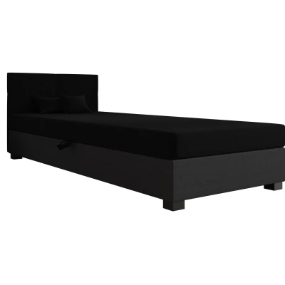 Jednolôžková čalúnená posteľ 100x195 LOCIKA 1 - čierna / šedá