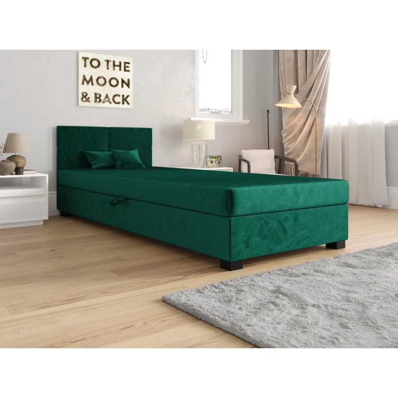 Jednolôžková čalúnená posteľ 80x195 LOCIKA 1 - zelená