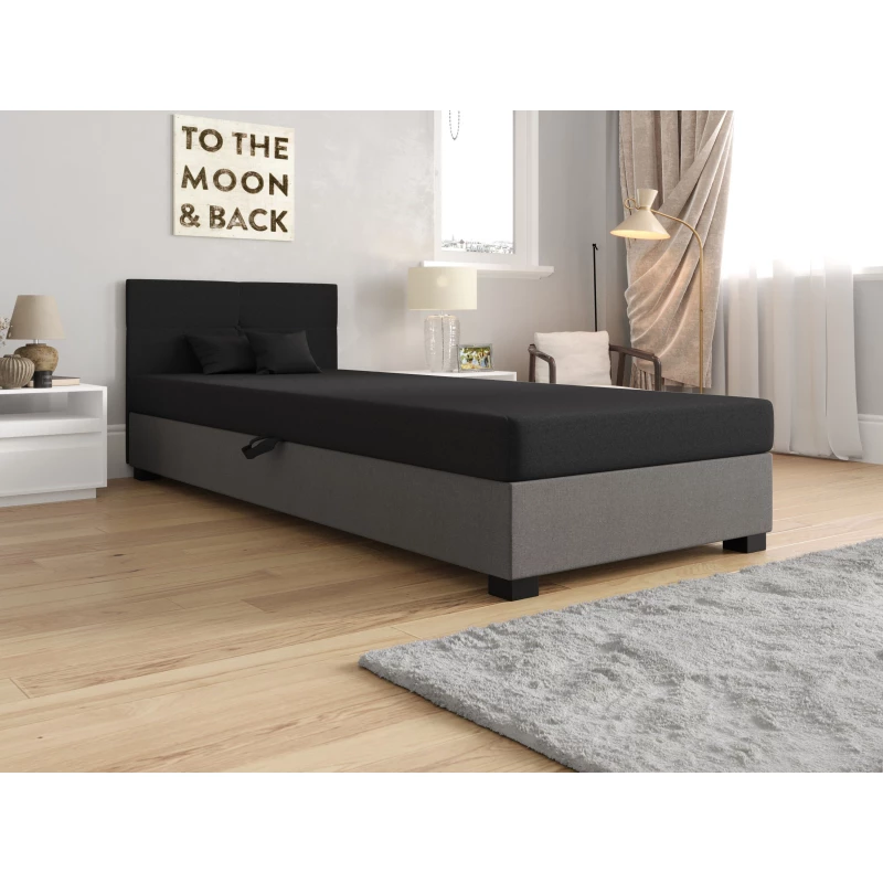 Jednolôžková čalúnená posteľ 90x195 LOCIKA 2 - šedá / svetlo šedá