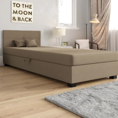 Jednolôžková čalúnená posteľ 90x195 LOCIKA 2 - hnedá