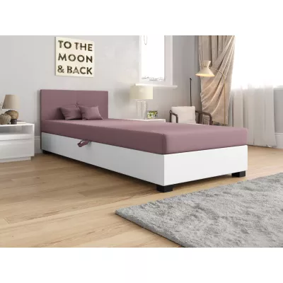 Jednolôžková čalúnená posteľ 80x195 LOCIKA 2 - ružová / biela