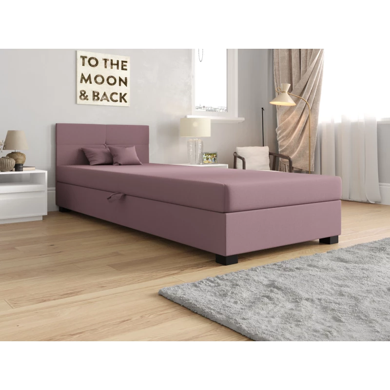 Jednolôžková čalúnená posteľ 90x195 LOCIKA 2 - ružová