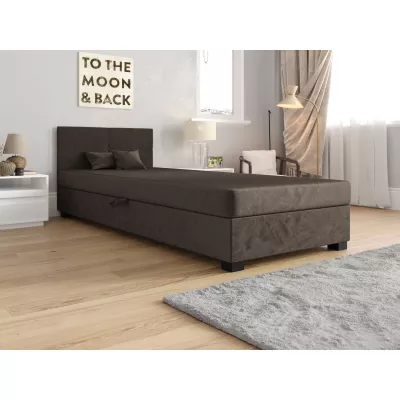 Jednolôžková čalúnená posteľ 80x195 LOCIKA 2 - tmavo hnedá