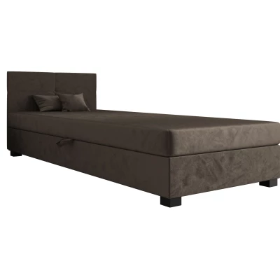 Jednolôžková čalúnená posteľ 120x195 LOCIKA 2 - tmavo hnedá